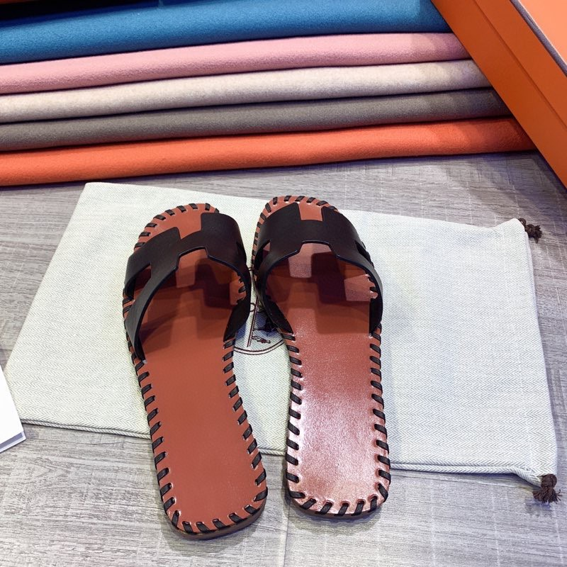 Hermes Leather Oran Sandals - PerfectKickZ