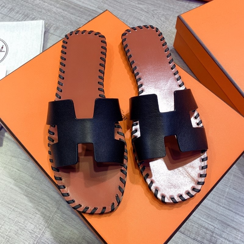 Hermes Leather Oran Sandals - PerfectKickZ