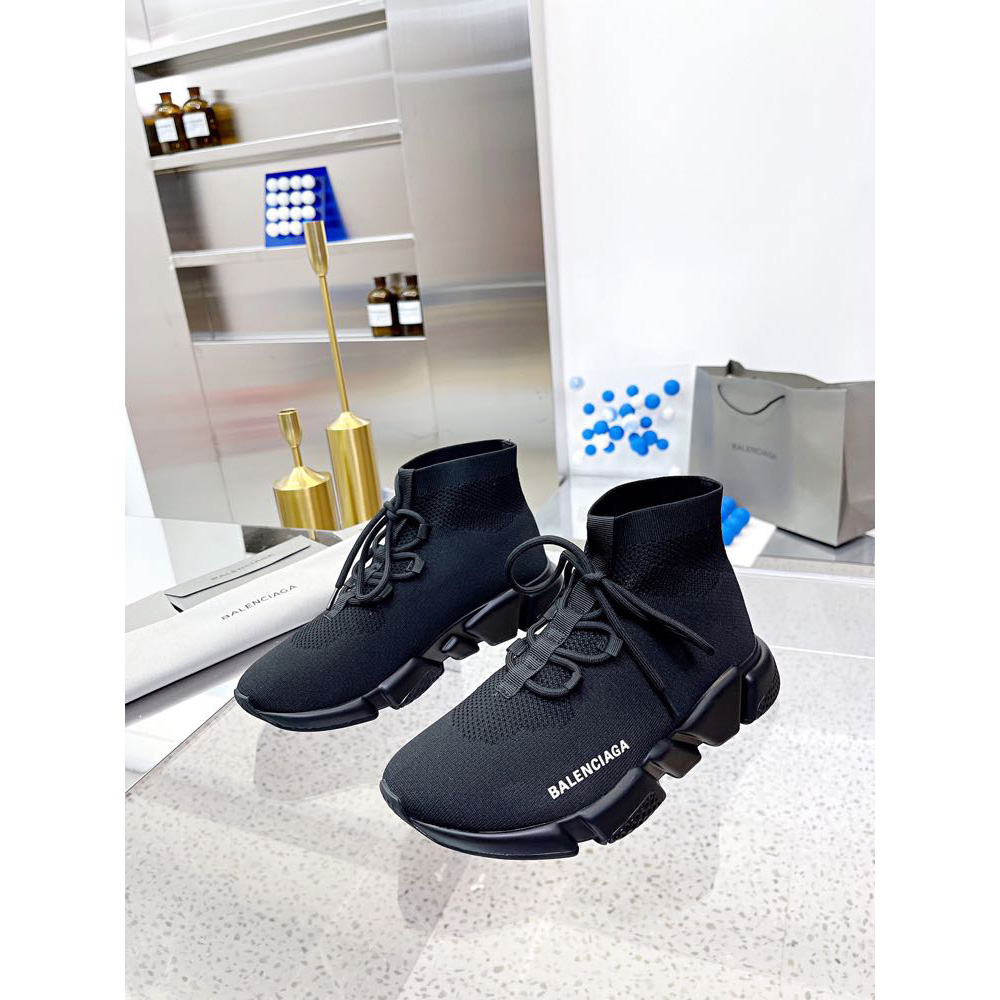 Balenciaga Men's Speed Lace-Up Sneaker In Black - PerfectKickZ
