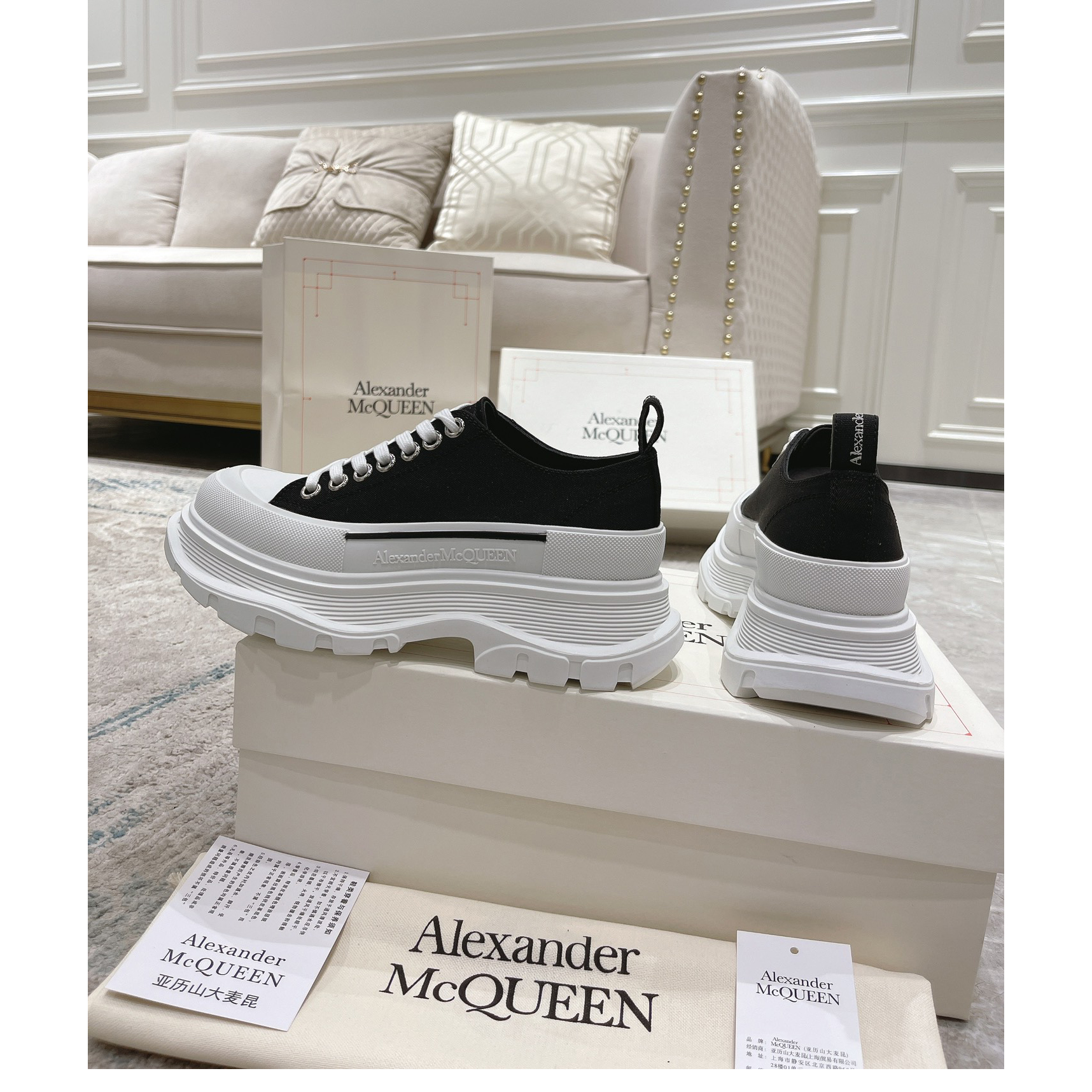 Alexander Mqueen Tread Slick Platform Low Sneakers - PerfectKickZ