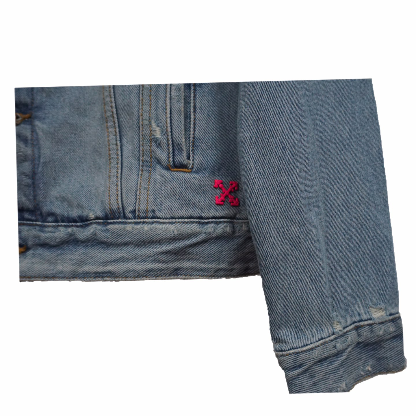 Off White Arrow Denim Jacket - PerfectKickZ