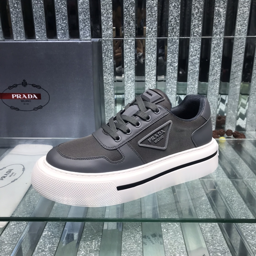 Prada Logo Sneakers In Black - PerfectKickZ