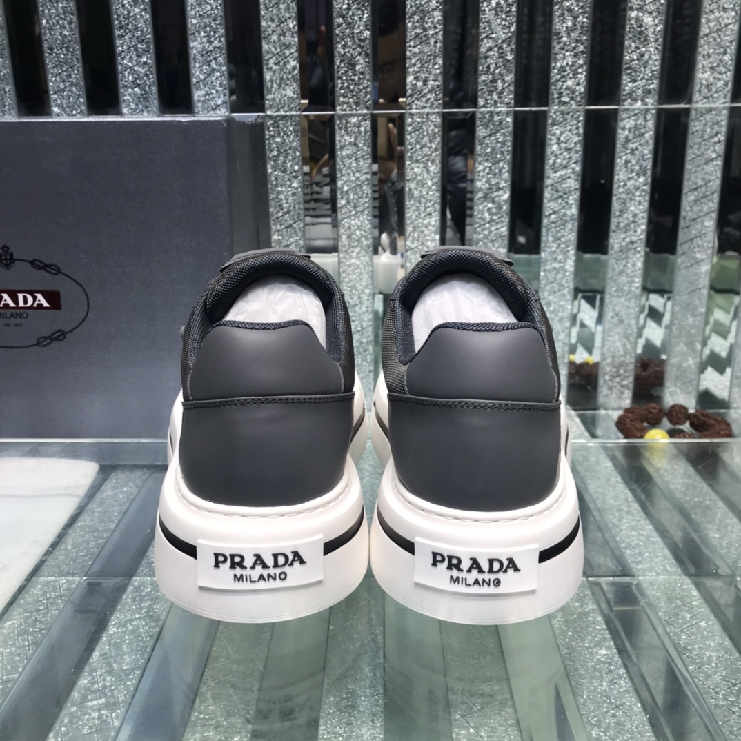 Prada Logo Sneakers In Black - PerfectKickZ
