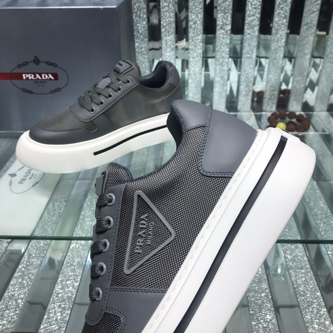 Prada Logo Sneakers In Black - PerfectKickZ