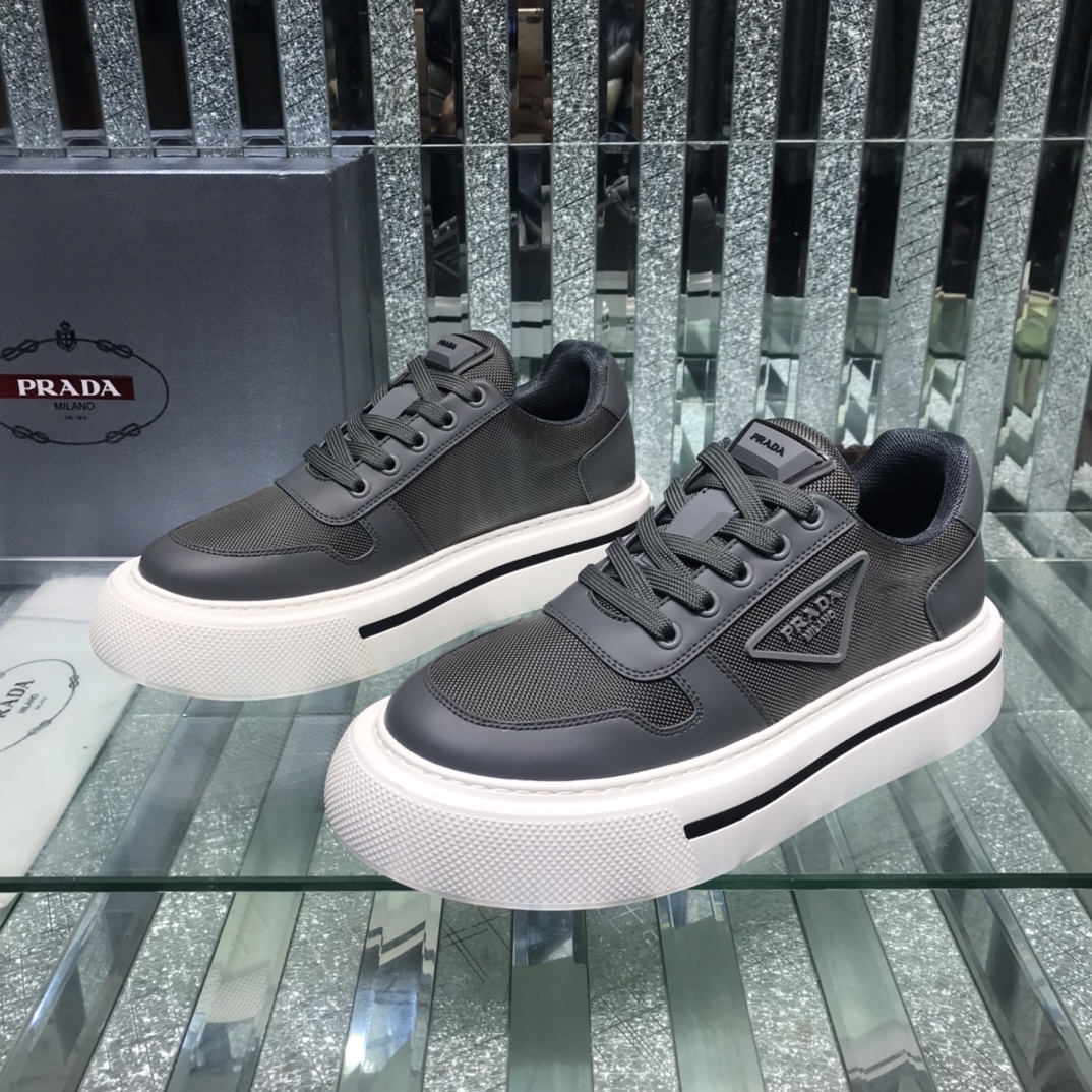 Prada Logo Sneakers In Black - PerfectKickZ