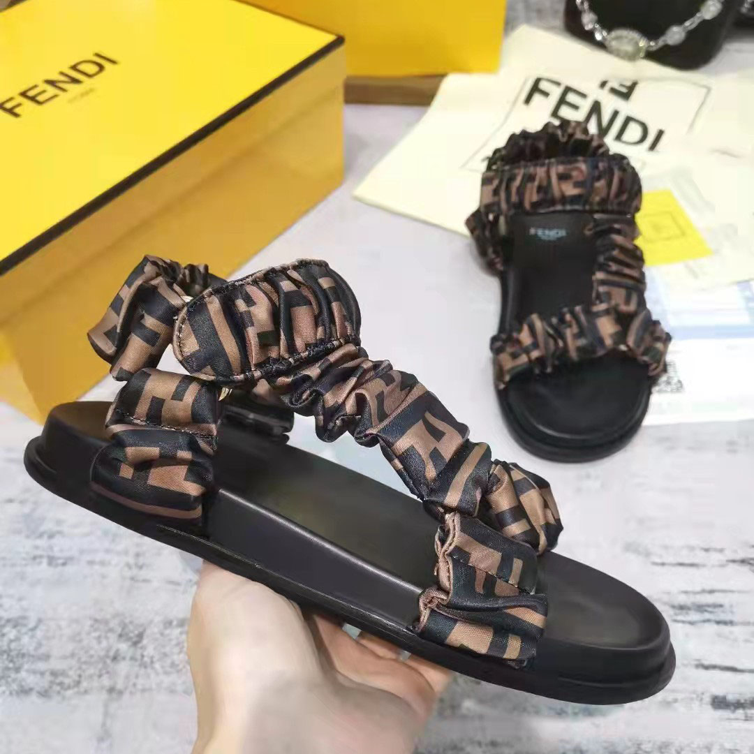 Fendi FF Print Flat Women Sandal - PerfectKickZ