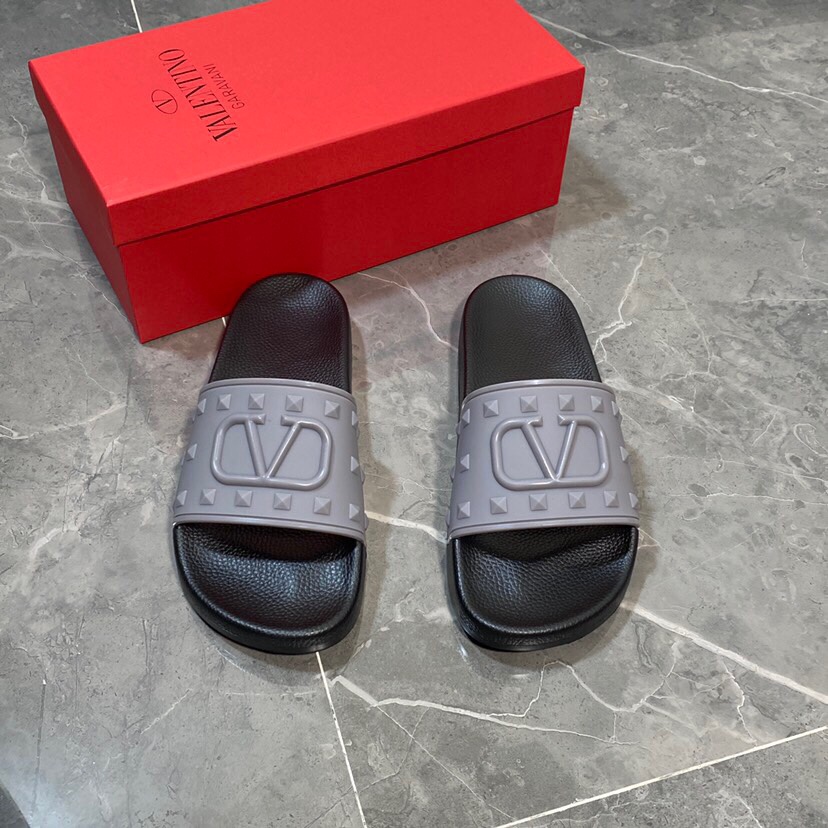 Valenti  Garavani Summer V Logo Singature Sandal In Grey - PerfectKickZ