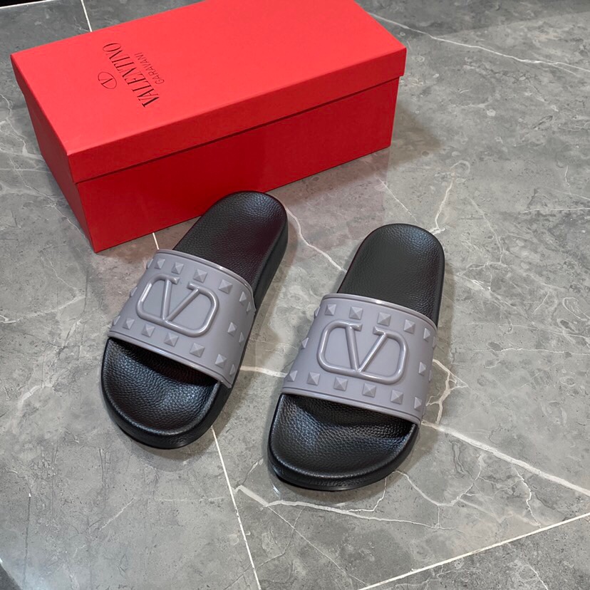 Valenti  Garavani Summer V Logo Singature Sandal In Grey - PerfectKickZ