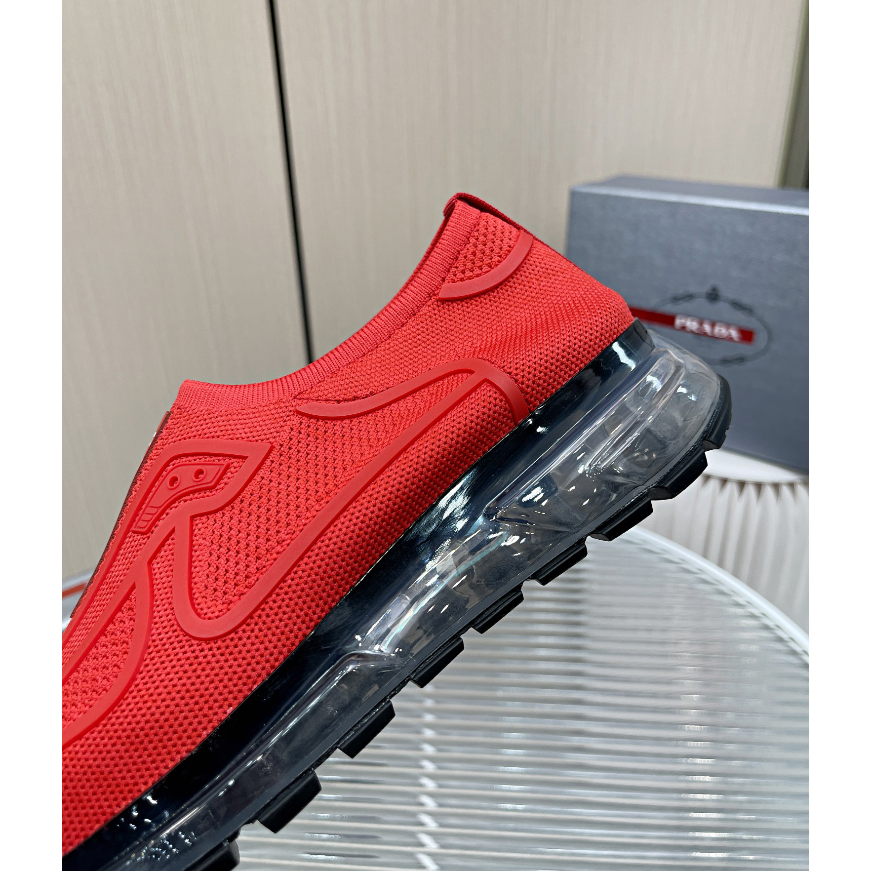 Prada Logo Sneakers In Red - 