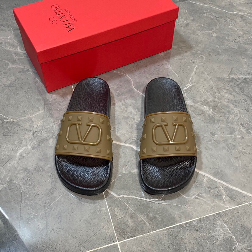 Valenti  Garavani Summer V Logo Singature Sandal In Brown - PerfectKickZ