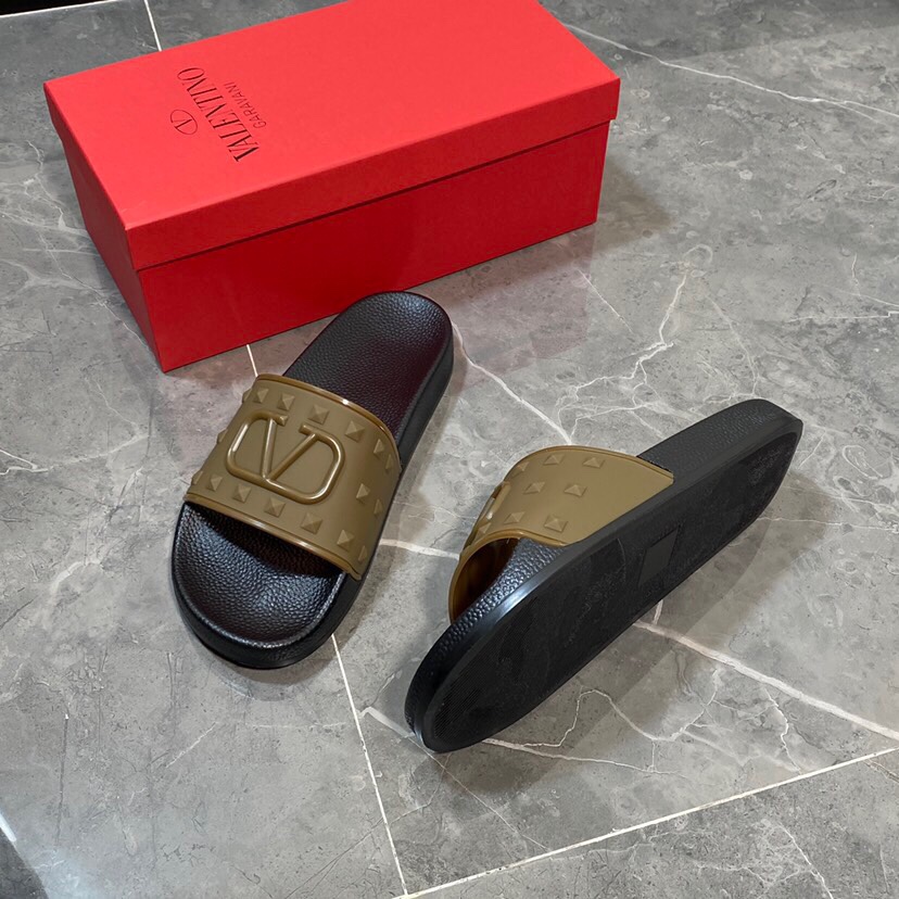 Valenti  Garavani Summer V Logo Singature Sandal In Brown - PerfectKickZ