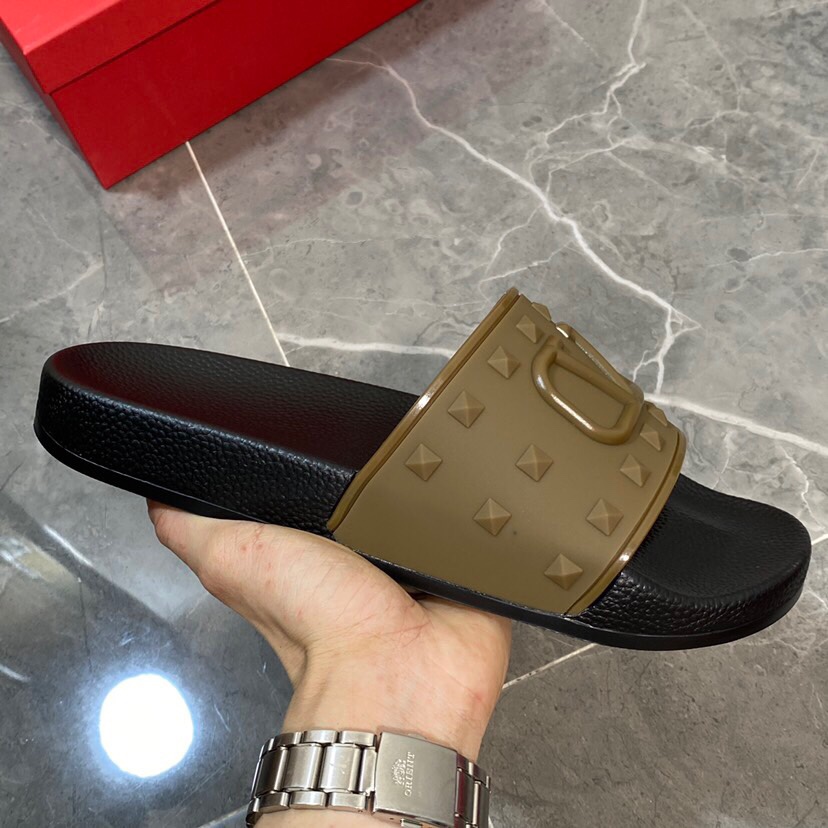 Valenti  Garavani Summer V Logo Singature Sandal In Brown - PerfectKickZ