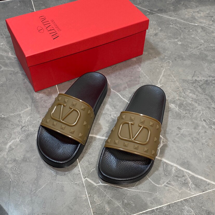 Valenti  Garavani Summer V Logo Singature Sandal In Brown - PerfectKickZ