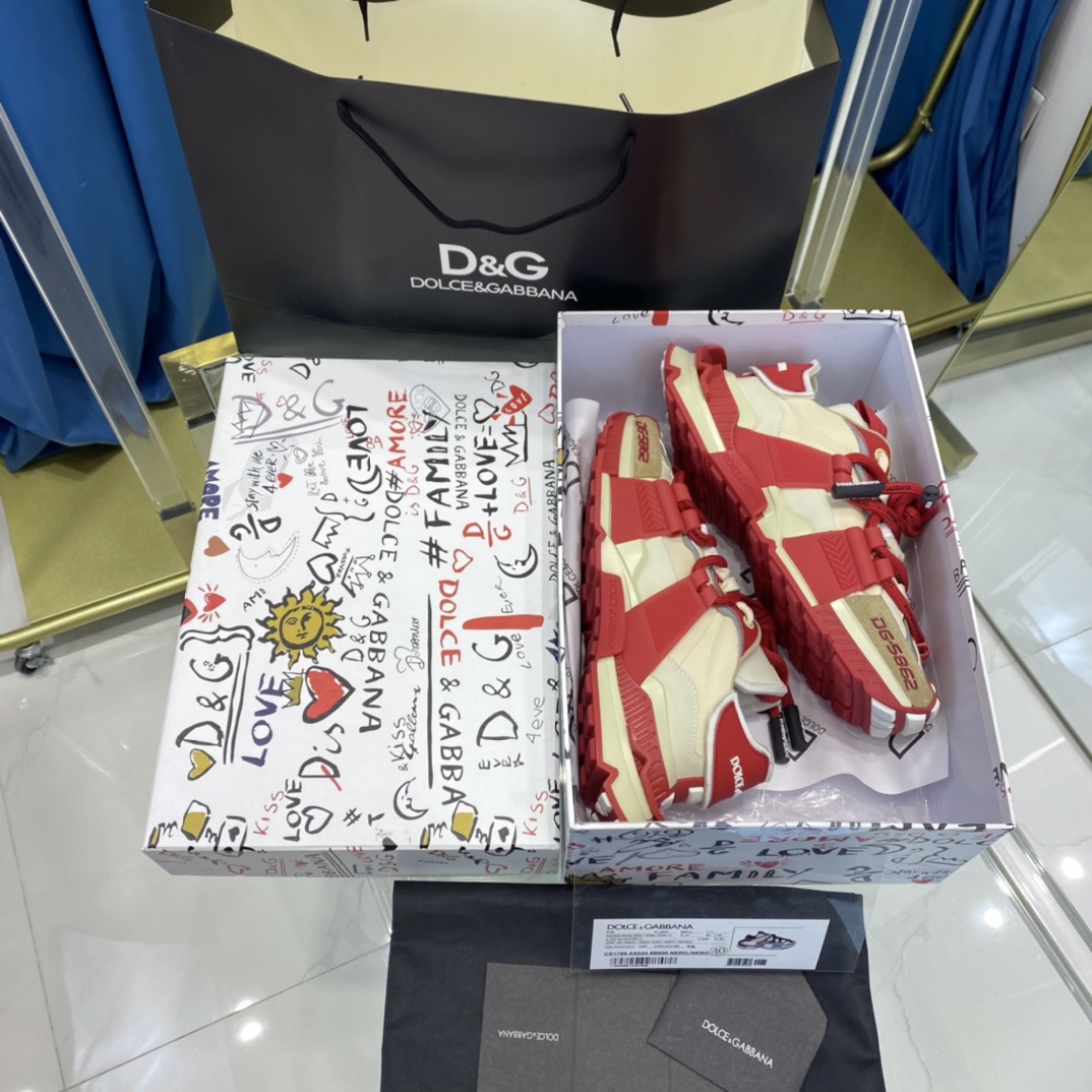 Dolce & Gabbana Mixed-Material Space Sneakers - PerfectKickZ
