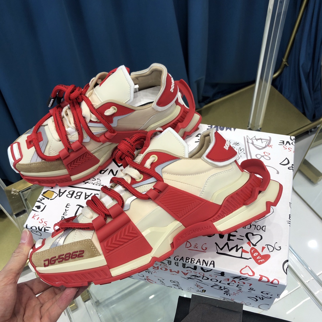 Dolce & Gabbana Mixed-Material Space Sneakers - PerfectKickZ