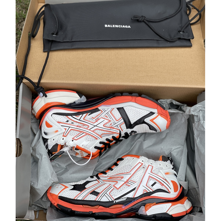 Balenciaga 'White-balck-orange' Runner Sneakers - PerfectKickZ