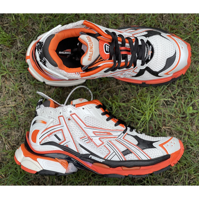 Balenciaga 'White-balck-orange' Runner Sneakers - PerfectKickZ
