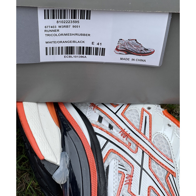 Balenciaga 'White-balck-orange' Runner Sneakers - PerfectKickZ