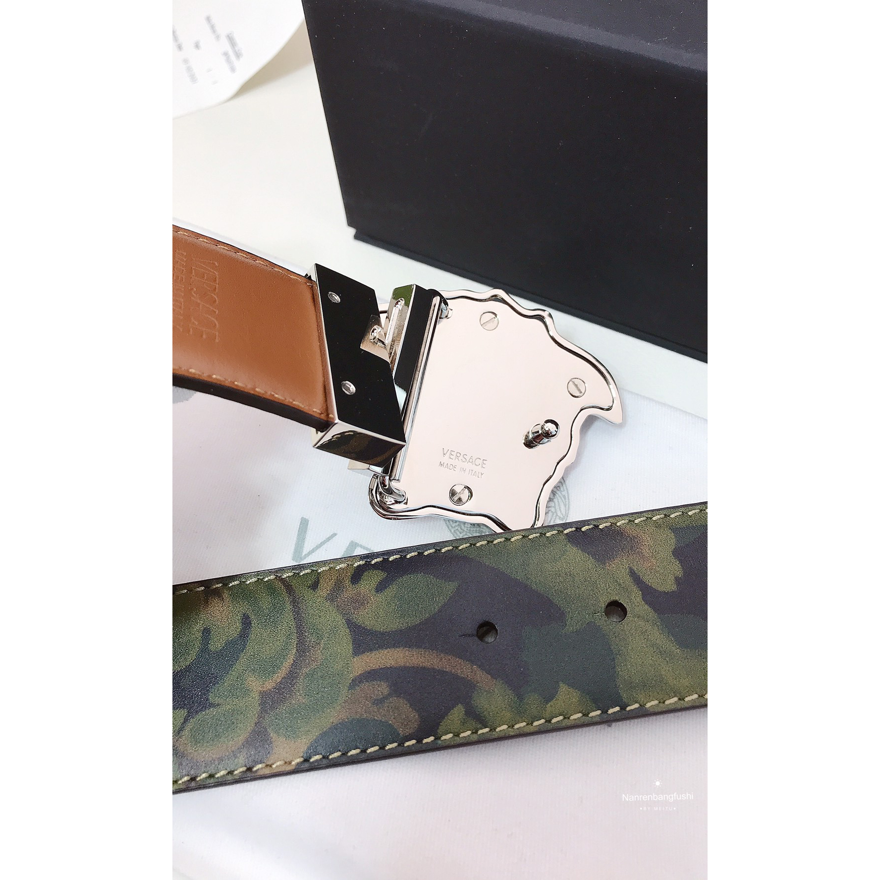 Versace Barocco Print Palazzo 40 MM Belt  - PerfectKickZ