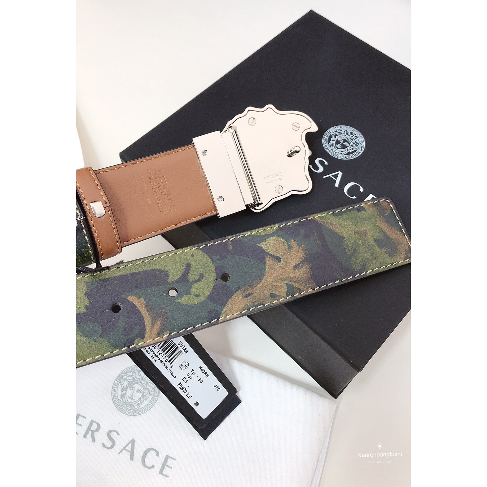 Versace Barocco Print Palazzo 40 MM Belt  - PerfectKickZ