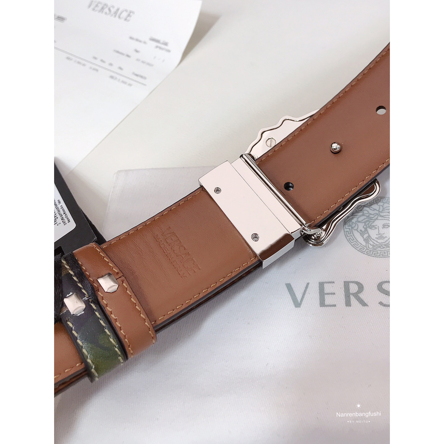 Versace Barocco Print Palazzo 40 MM Belt  - PerfectKickZ