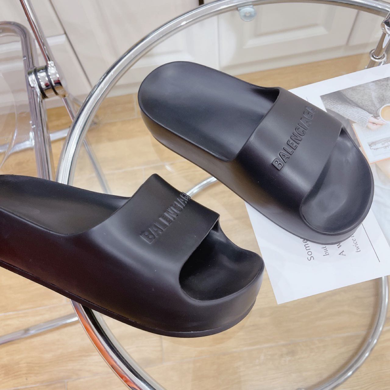 Balenciaga Logo Slide Sandal - PerfectKickZ