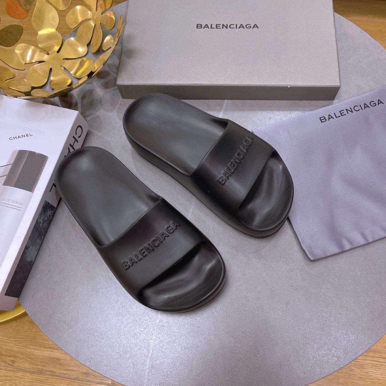 Balenciaga Logo Slide Sandal - PerfectKickZ