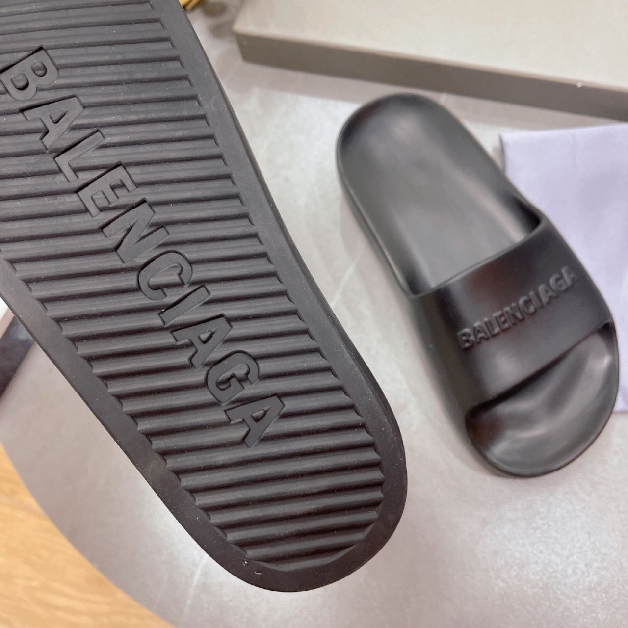 Balenciaga Logo Slide Sandal - PerfectKickZ