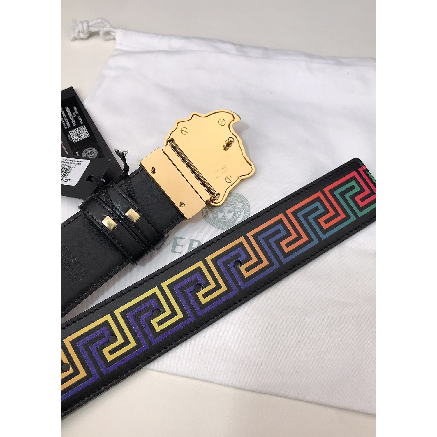 Versace Barocco Print Palazzo 40 MM Belt  - PerfectKickZ