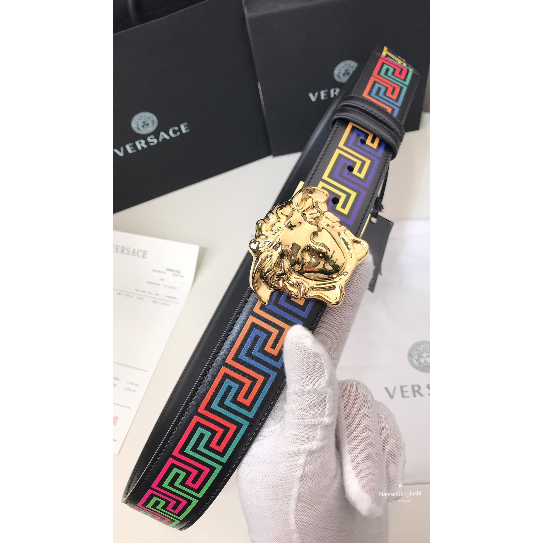 Versace Barocco Print Palazzo 40 MM Belt  - PerfectKickZ