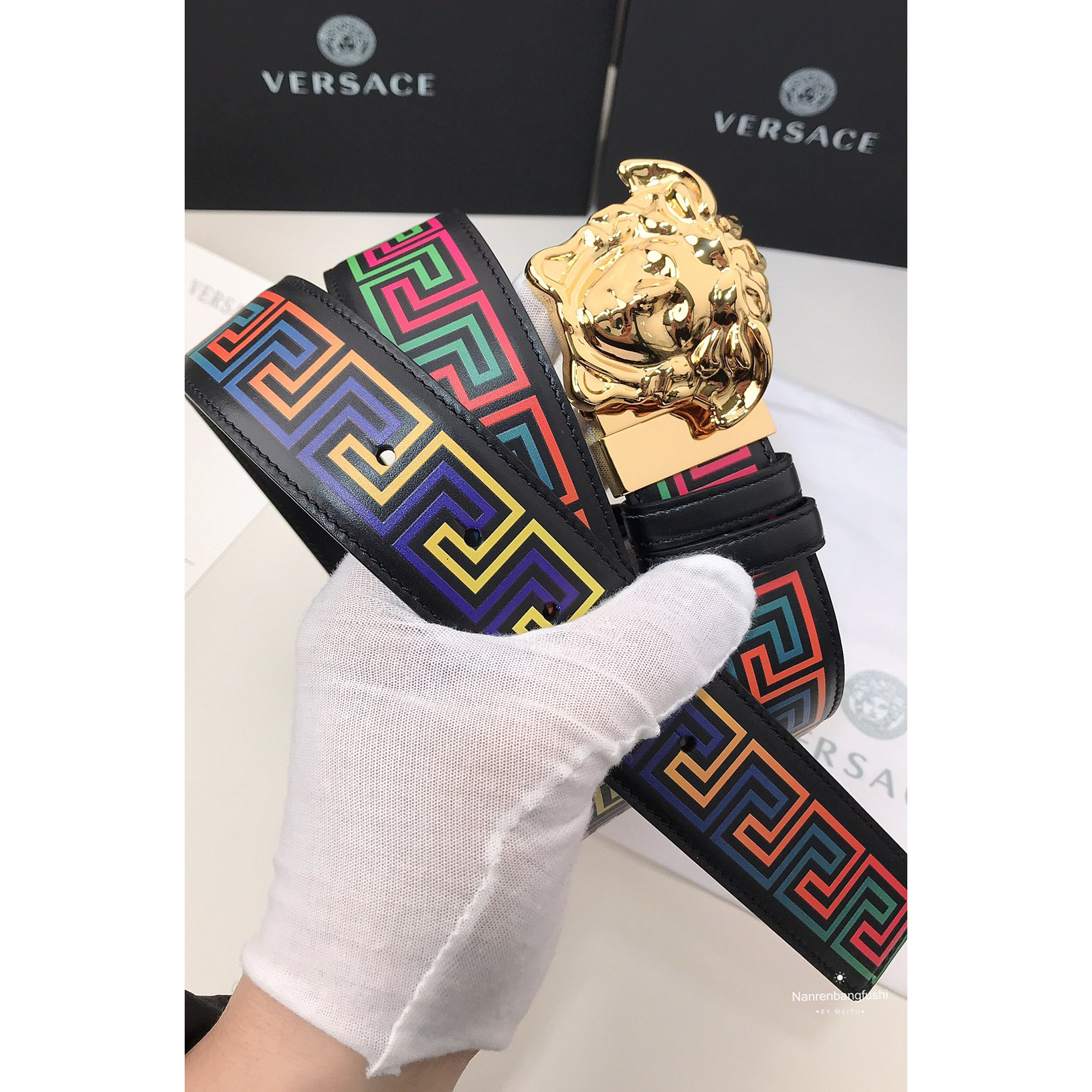 Versace Barocco Print Palazzo 40 MM Belt  - PerfectKickZ