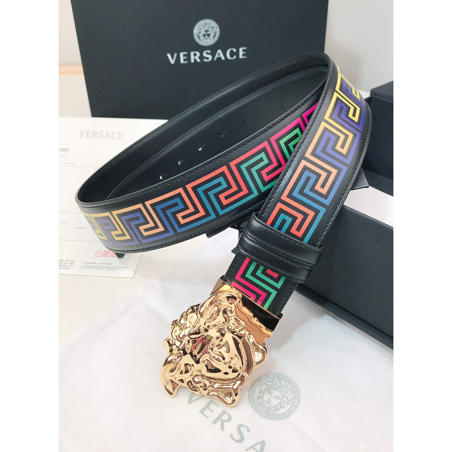 Versace Barocco Print Palazzo 40 MM Belt  - PerfectKickZ
