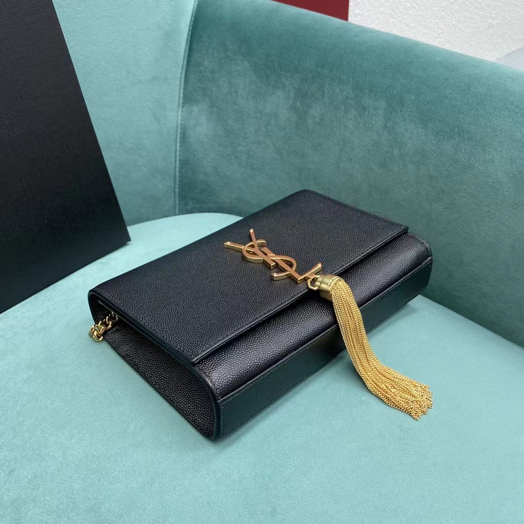 Saint Laurent Envelope Bag In Black(20-12.5-5CM) - PerfectKickZ