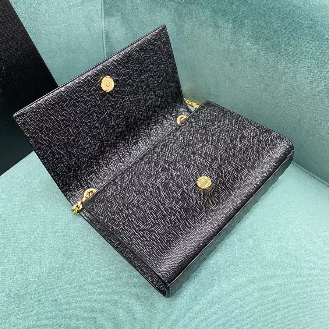 Saint Laurent Envelope Bag In Black(20-12.5-5CM) - PerfectKickZ
