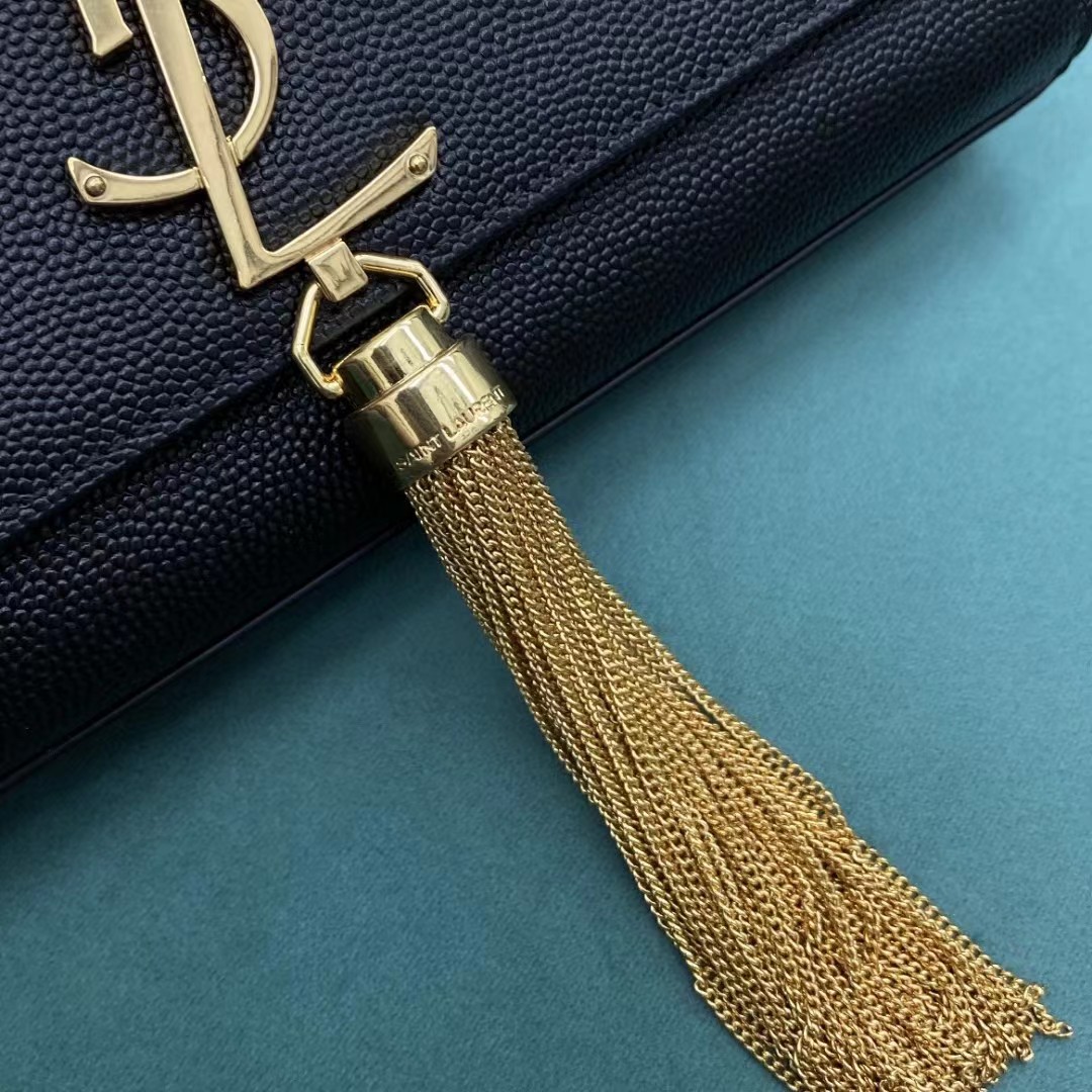 Saint Laurent Envelope Bag In Black(20-12.5-5CM) - PerfectKickZ