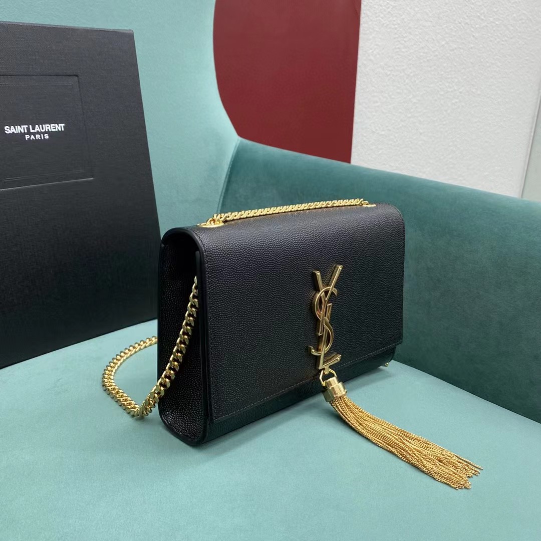 Saint Laurent Envelope Bag In Black(20-12.5-5CM) - PerfectKickZ