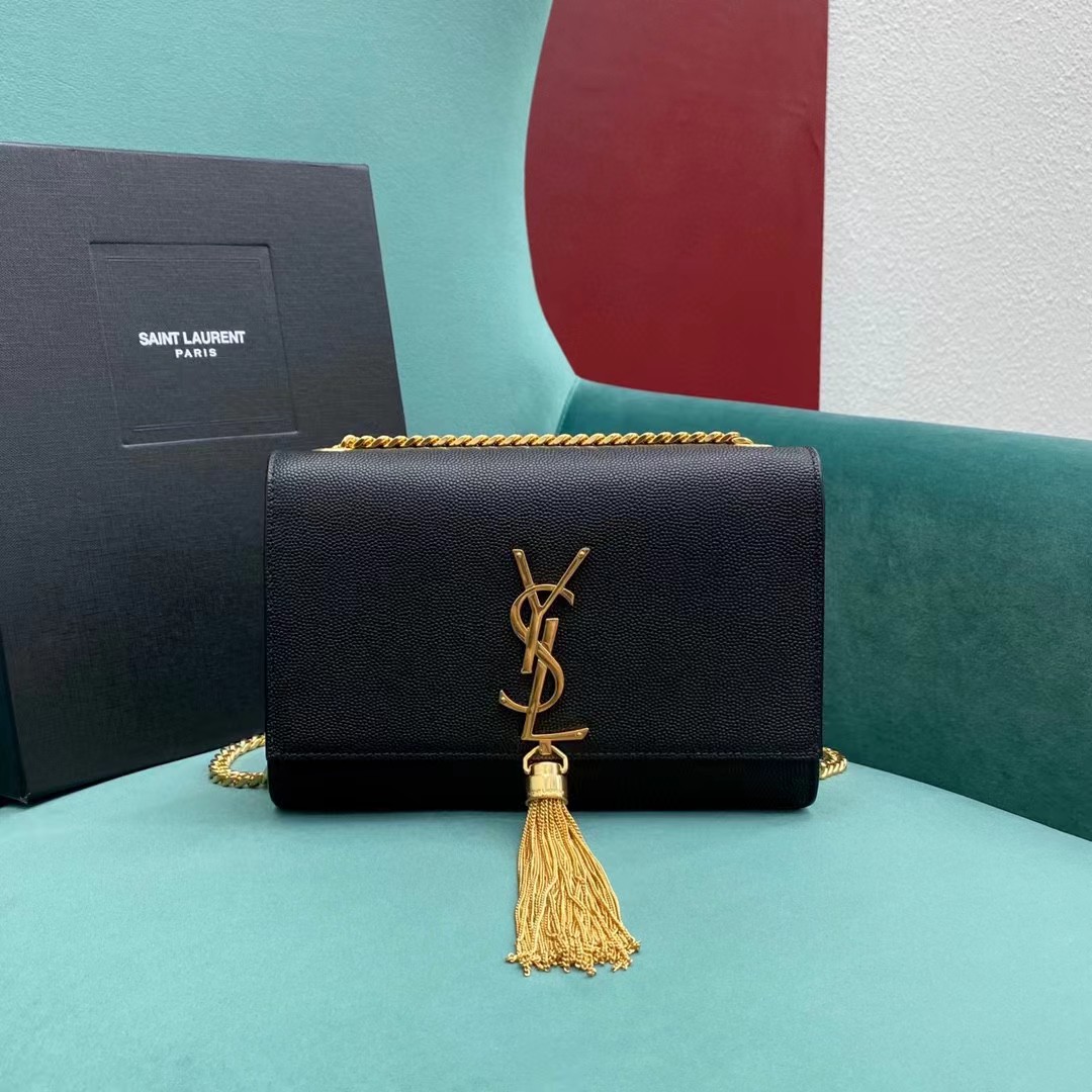 Saint Laurent Envelope Bag In Black(20-12.5-5CM) - PerfectKickZ