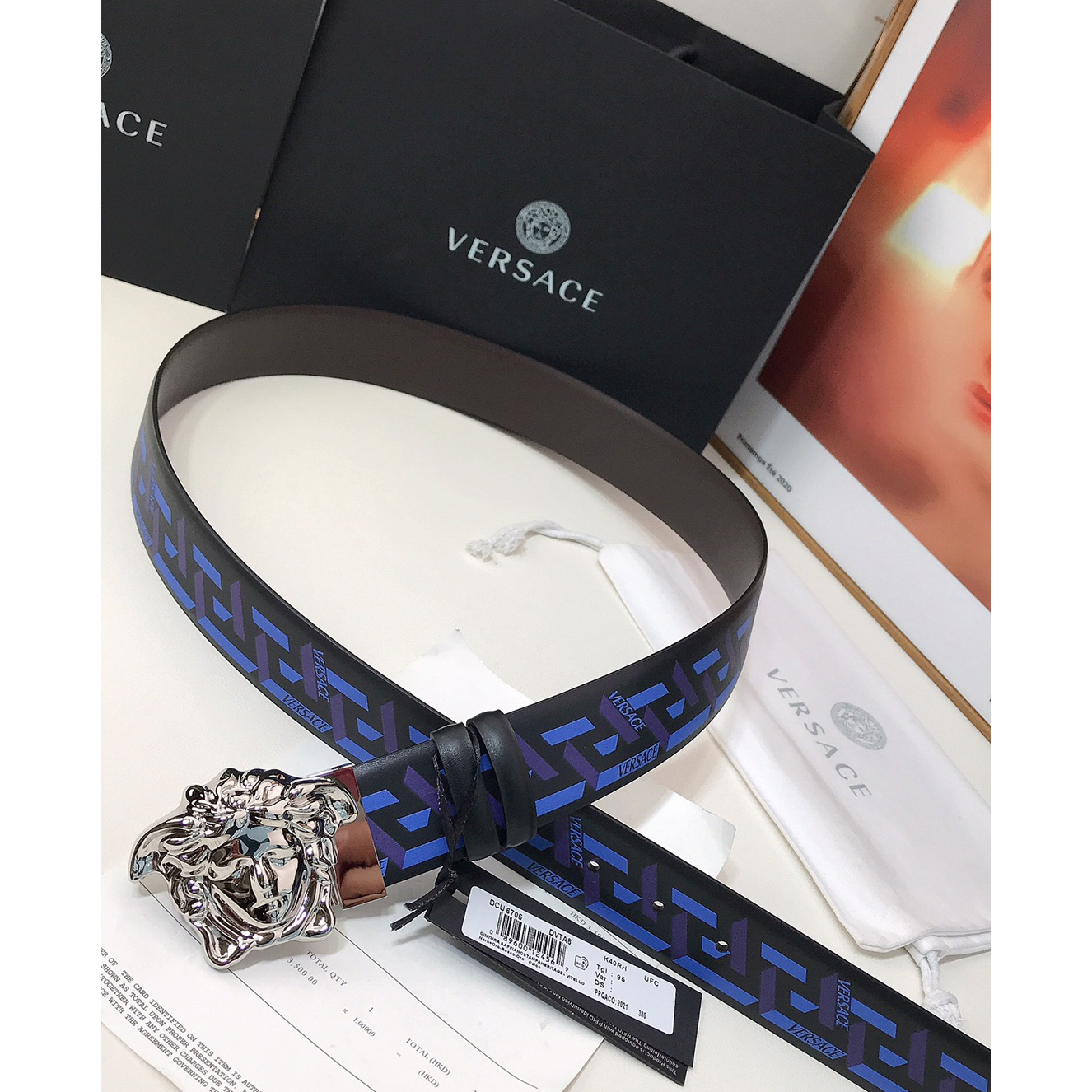 Versace La Greca Print 40 MM Belt  - PerfectKickZ