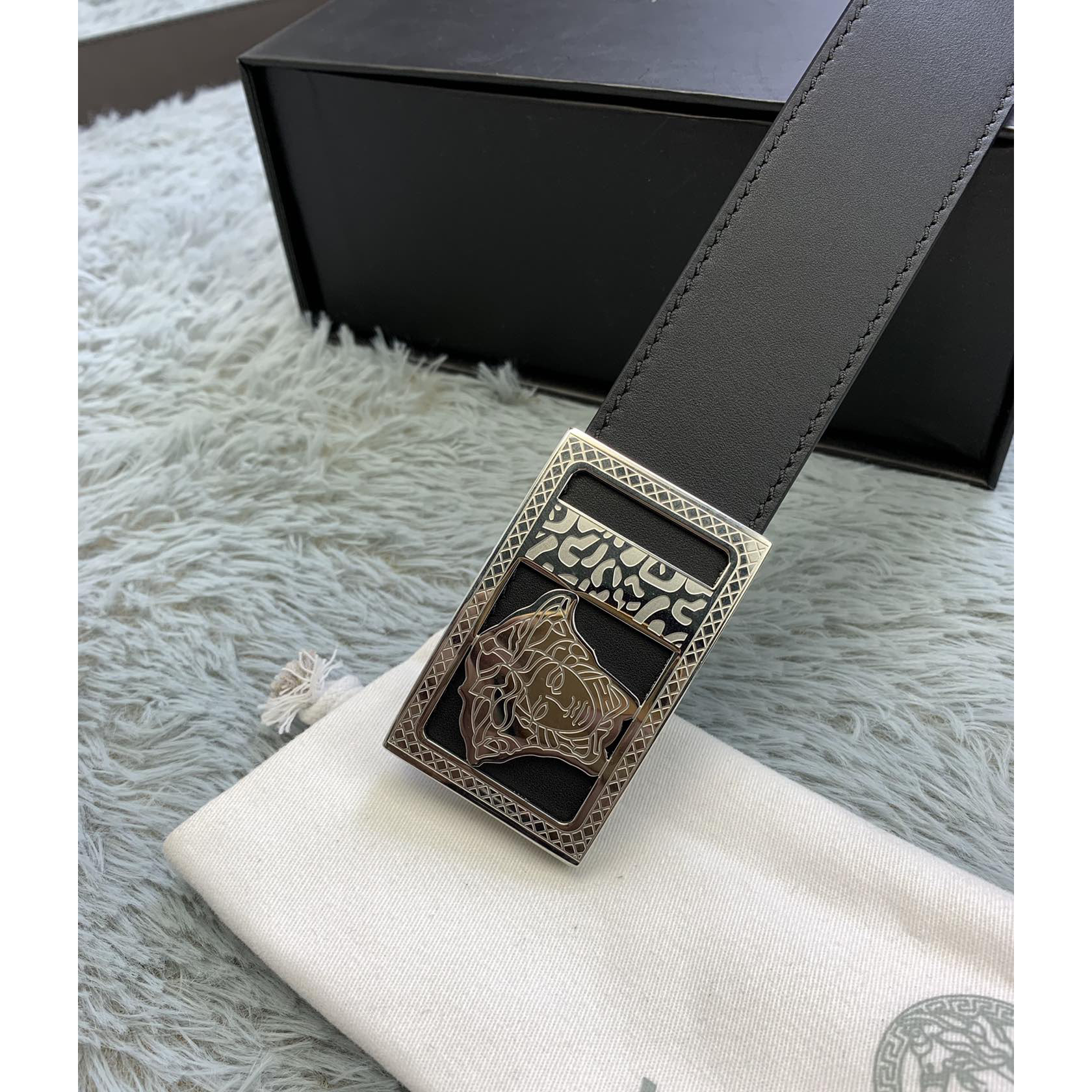 Versace Medusa Head Leather Belt  35mm - PerfectKickZ