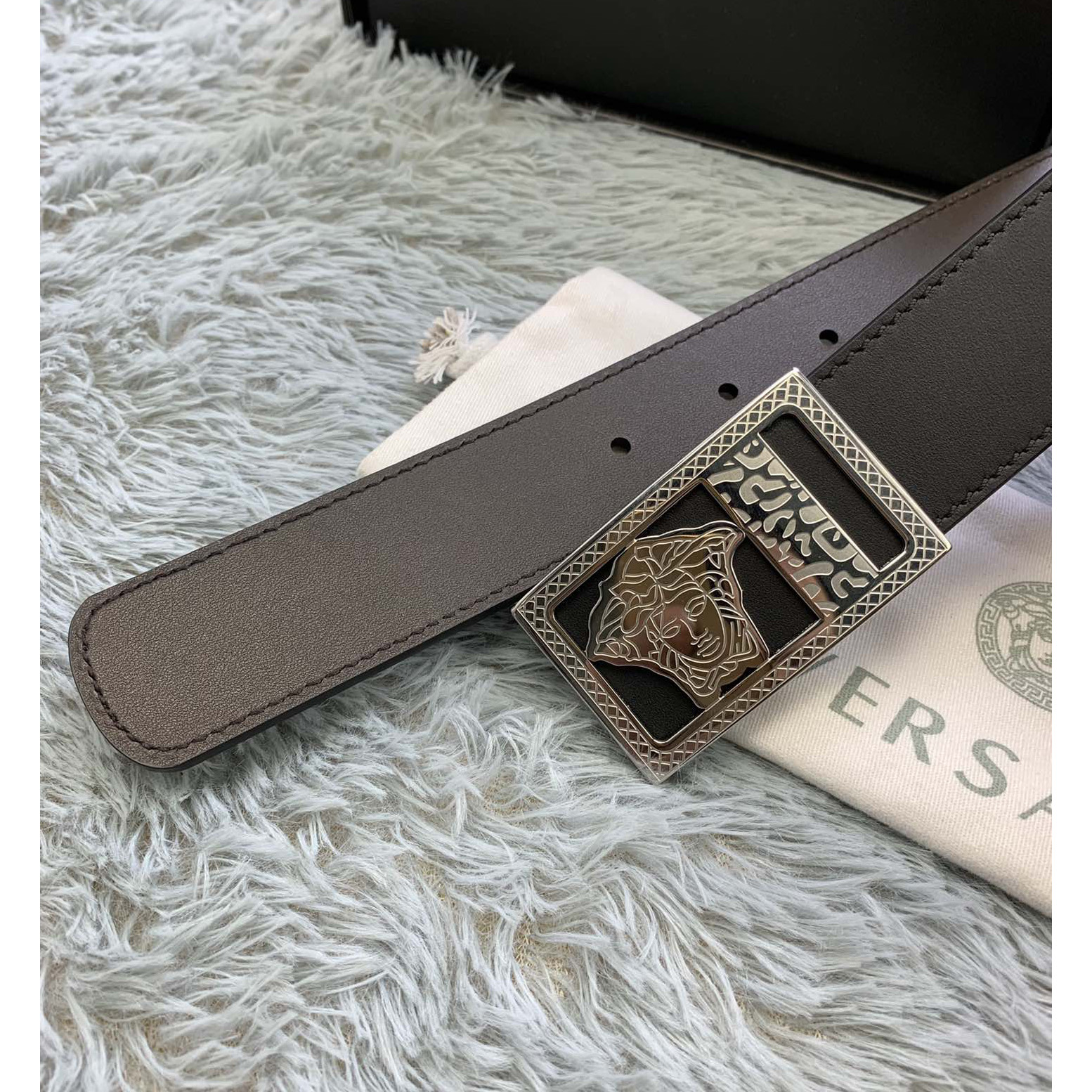 Versace Medusa Head Leather Belt  35mm - PerfectKickZ