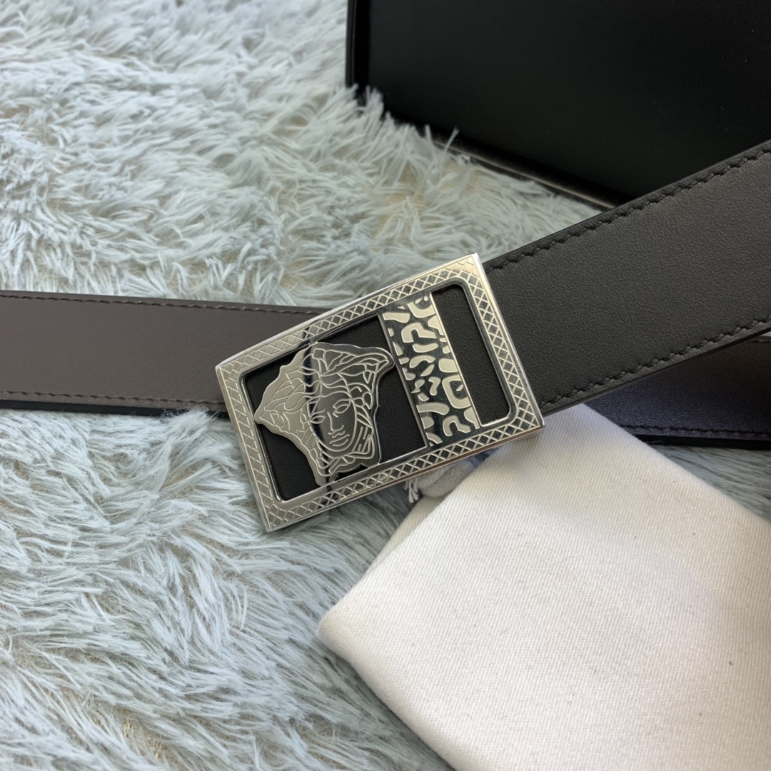 Versace Medusa Head Leather Belt  35mm - PerfectKickZ