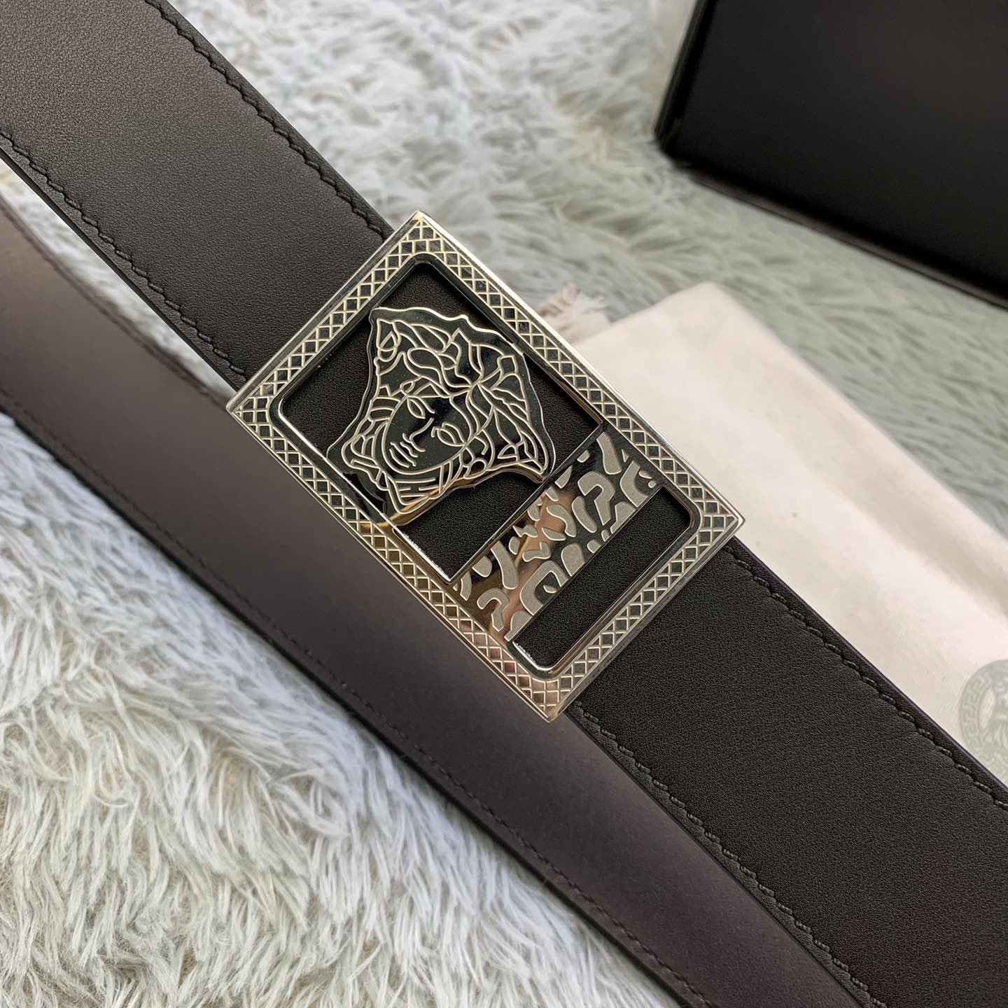 Versace Medusa Head Leather Belt  35mm - PerfectKickZ