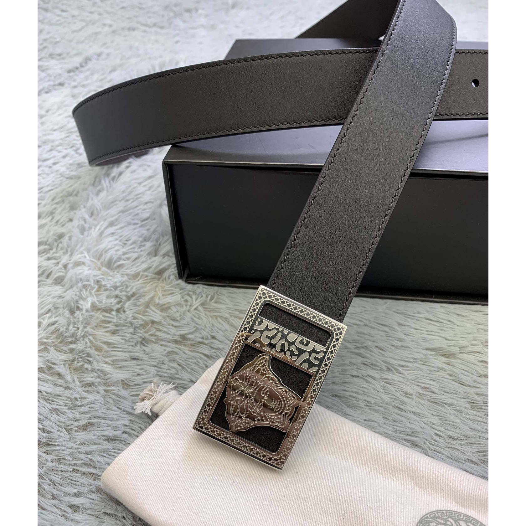 Versace Medusa Head Leather Belt  35mm - PerfectKickZ