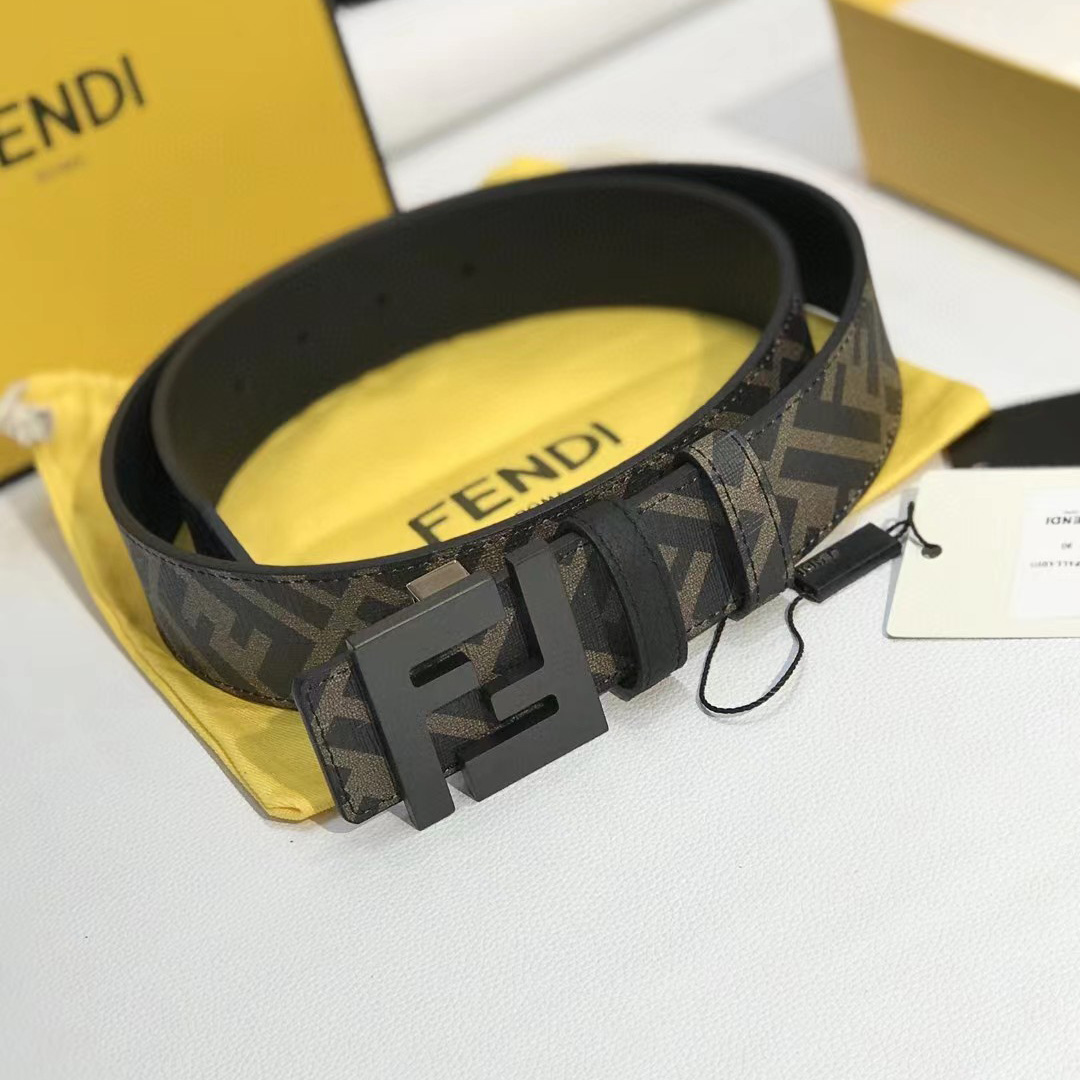 Fendi Leather Belt With FF Buckle - PerfectKickZ