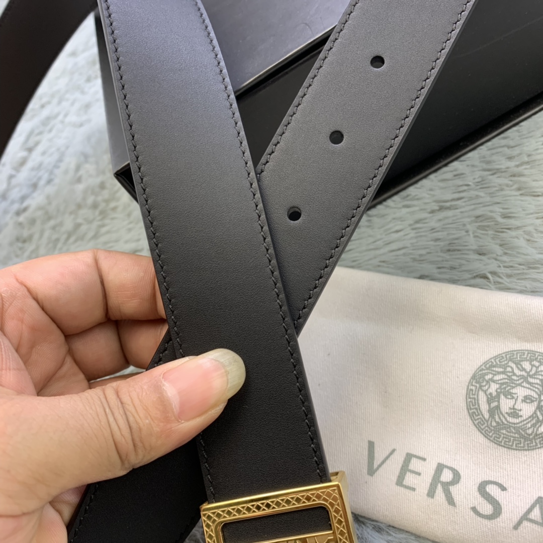 Versace Medusa Head Leather Belt  35mm - PerfectKickZ