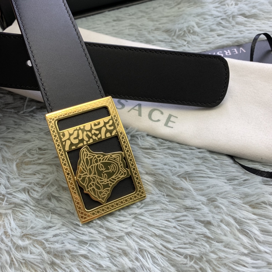 Versace Medusa Head Leather Belt  35mm - PerfectKickZ