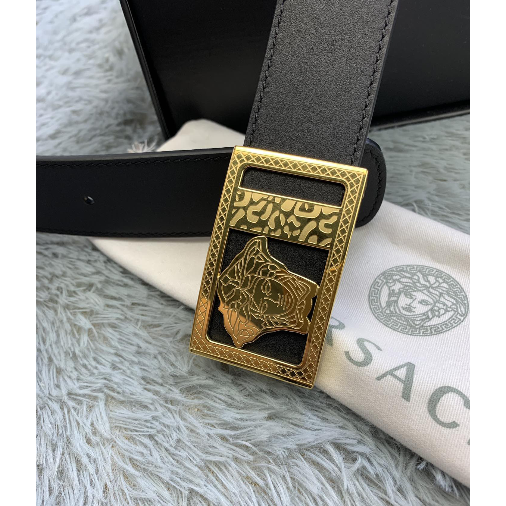 Versace Medusa Head Leather Belt  35mm - PerfectKickZ