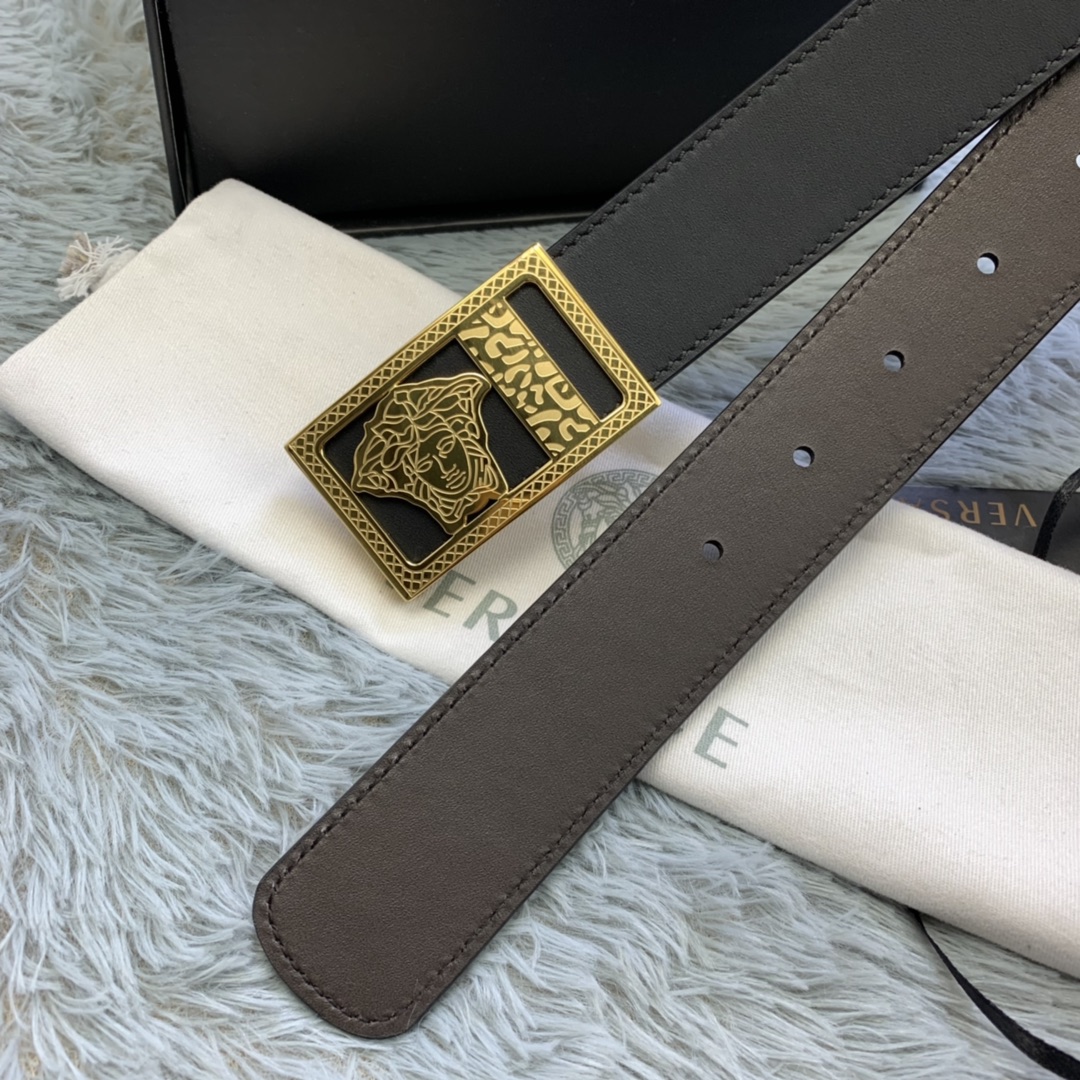 Versace Medusa Head Leather Belt  35mm - PerfectKickZ