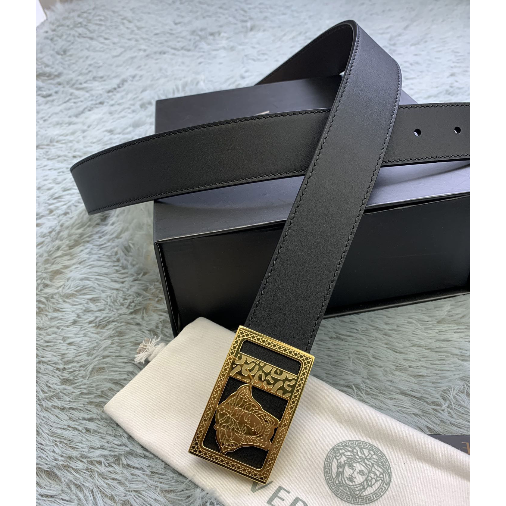 Versace Medusa Head Leather Belt  35mm - PerfectKickZ