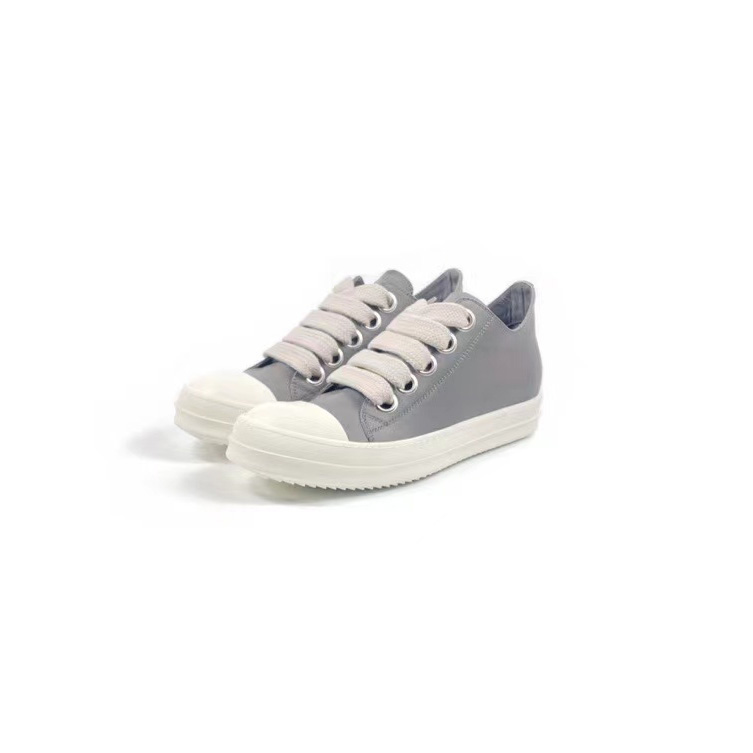 Rick Owens Taupe Calfskin Low Sneakers - PerfectKickZ